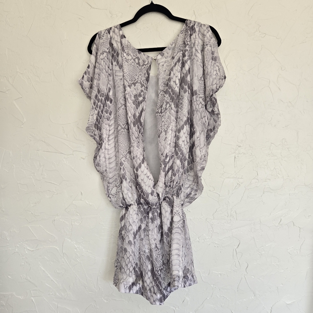 Mare Mare Silk Gray White Python Romper - image 6
